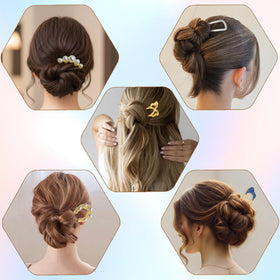 Zesucal pins securing a bun showing strong hold and elegant appearance