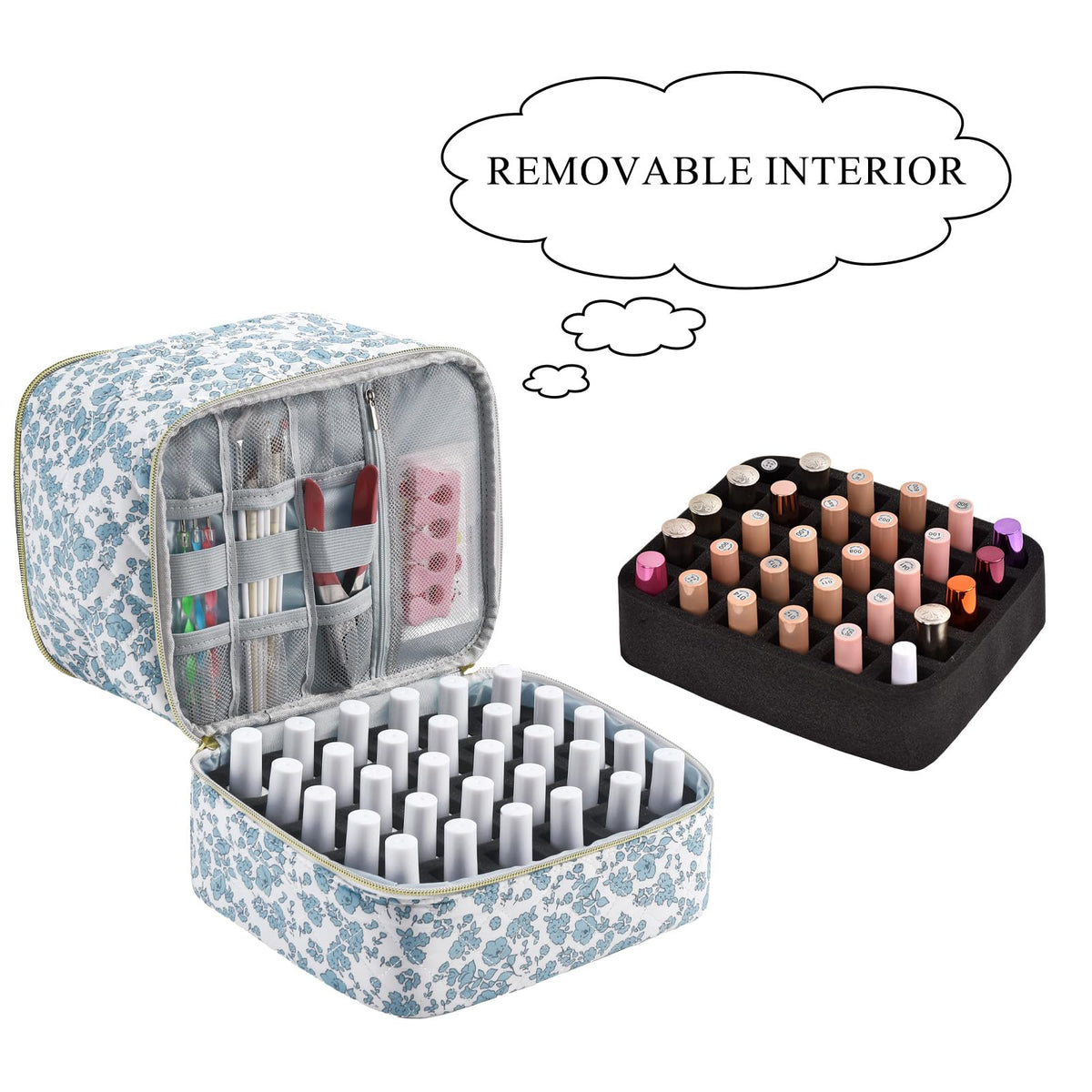 ZFZGFRCS bottom foam insert filled with 30 bottles protecting polish during travel