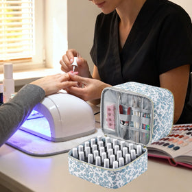 ZFZGFRCS case staged with nail lamp and accessories showing organized kit readiness