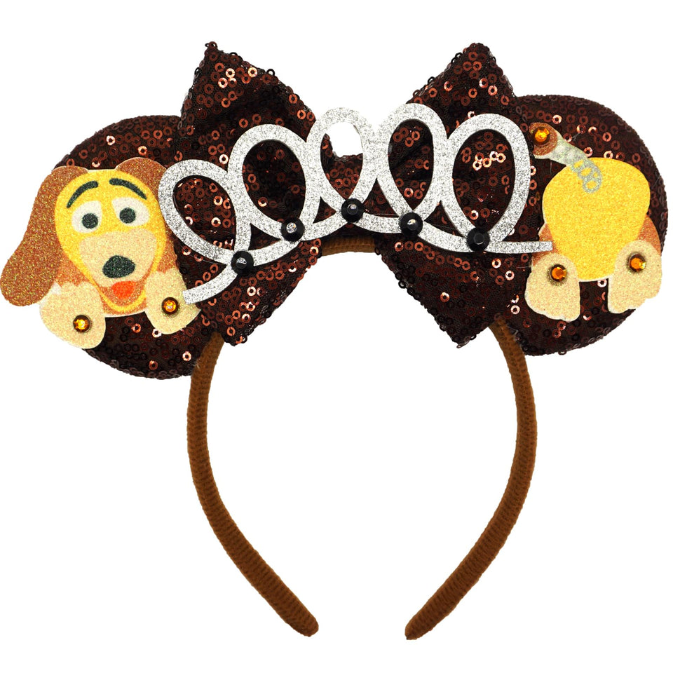 ZHENNAN headband front view showing glitter fabric and comfortable fit