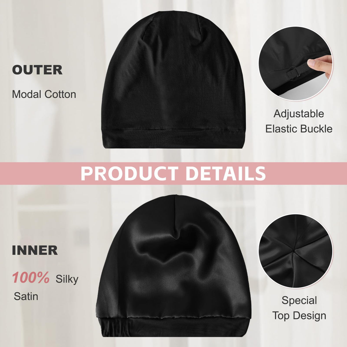 ZHENSILK adjustable buckle at back providing secure personalized fit