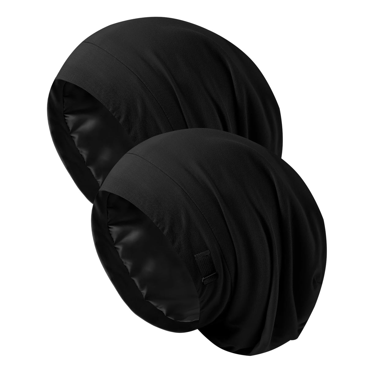 ZHENSILK front view of sleep bonnet beanie showing shape and fit benefit protection