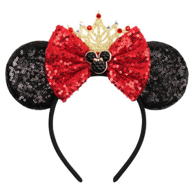 zhezesmila headband front view showing shiny ears and crown, elevates party outfits