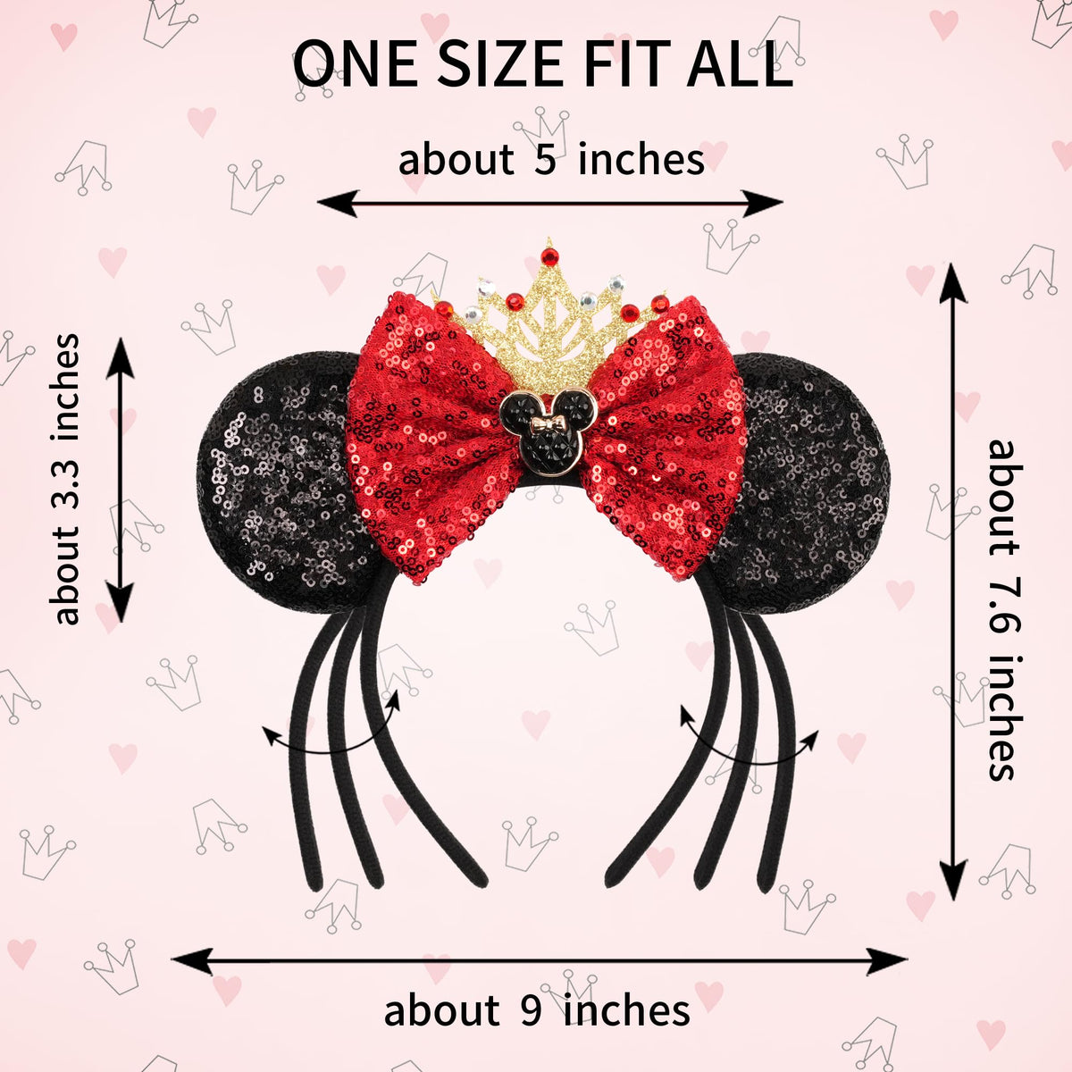 zhezesmila headband beside ruler for size comparison, demonstrates one-size-fit-all
