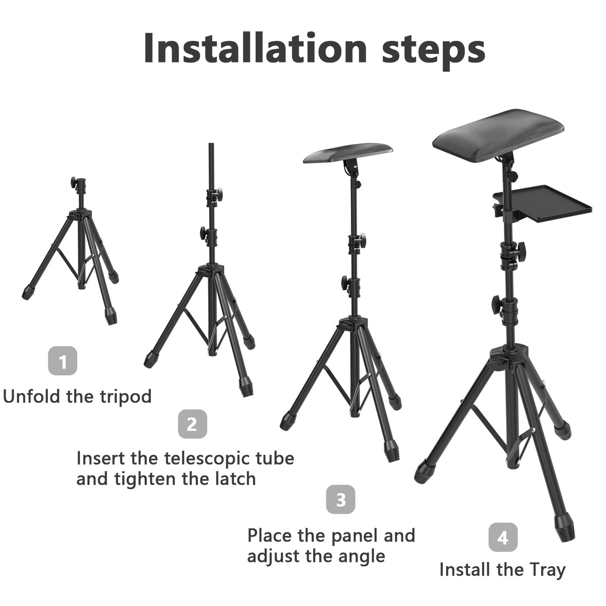 ZHOOGE tripod supporting a client's arm to improve artist access benefit