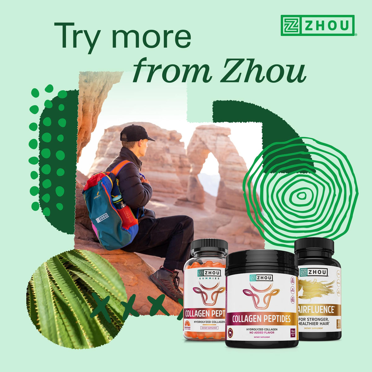 ZHOU ingredient blend detail showing Lustriva and amino acid support