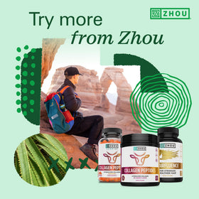 ZHOU ingredient blend detail showing Lustriva and amino acid support