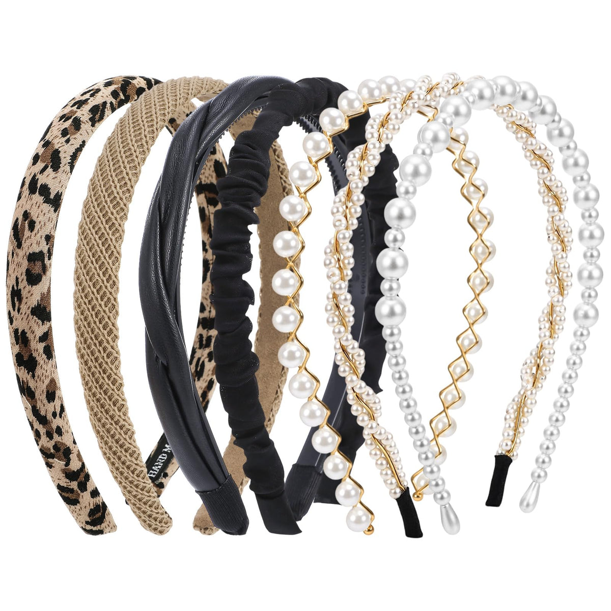 ZhouBoat front view of full seven-piece headband set showing variety and value