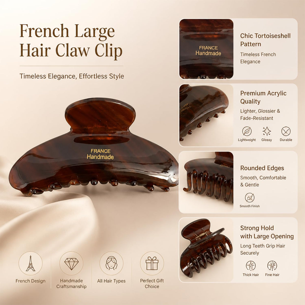 ZHOUMEIWENSP clip held in hand for size comparison, shows 4-inch scale and portability