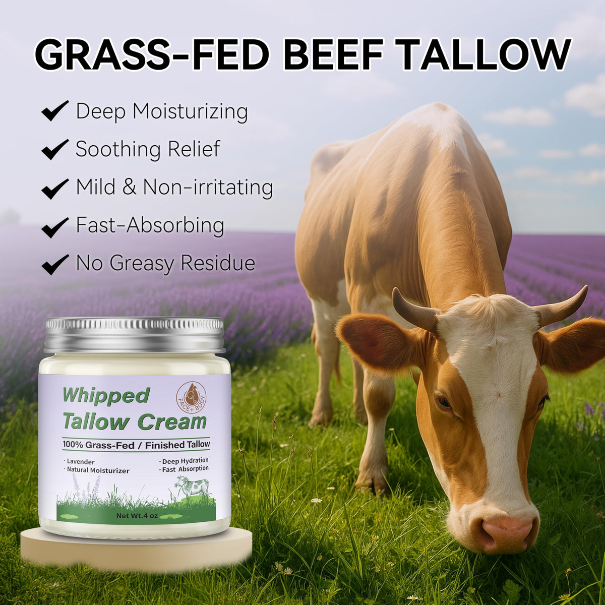 ZIIDII whipped tallow texture close-up showing creamy spreadability benefit