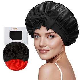 ZIMASILK bonnet front packaging showing premium silk and boxed gift benefit