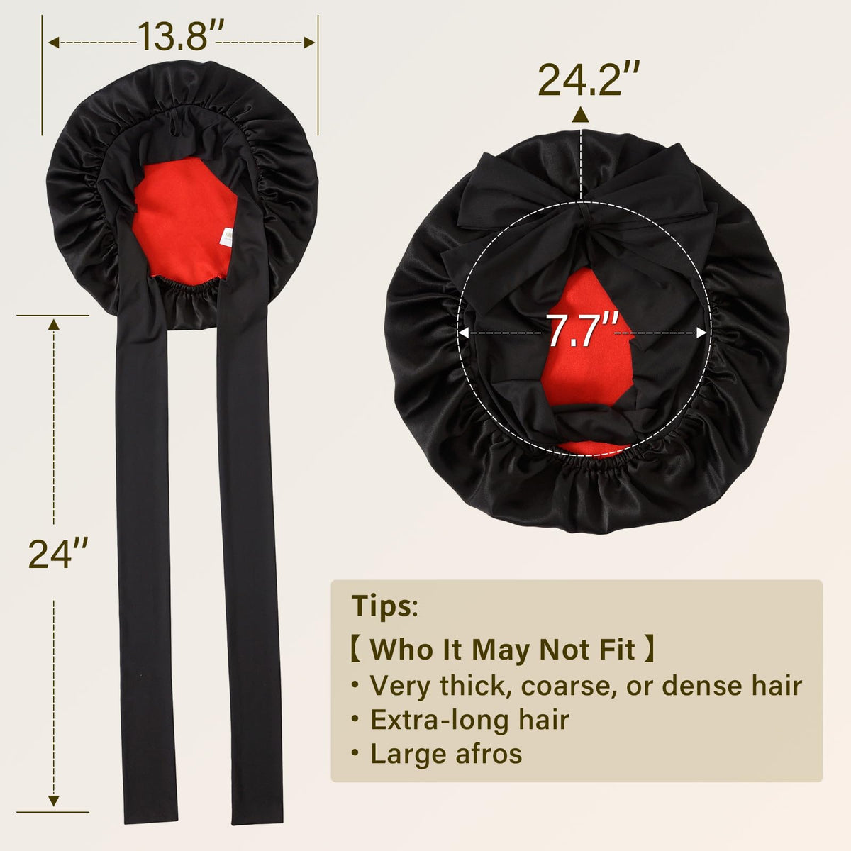 ZIMASILK bonnet inside lining view showing double-layer protection for hair