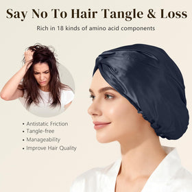 ZIMASILK bonnet interior lining view showing gentle surface for hair protection