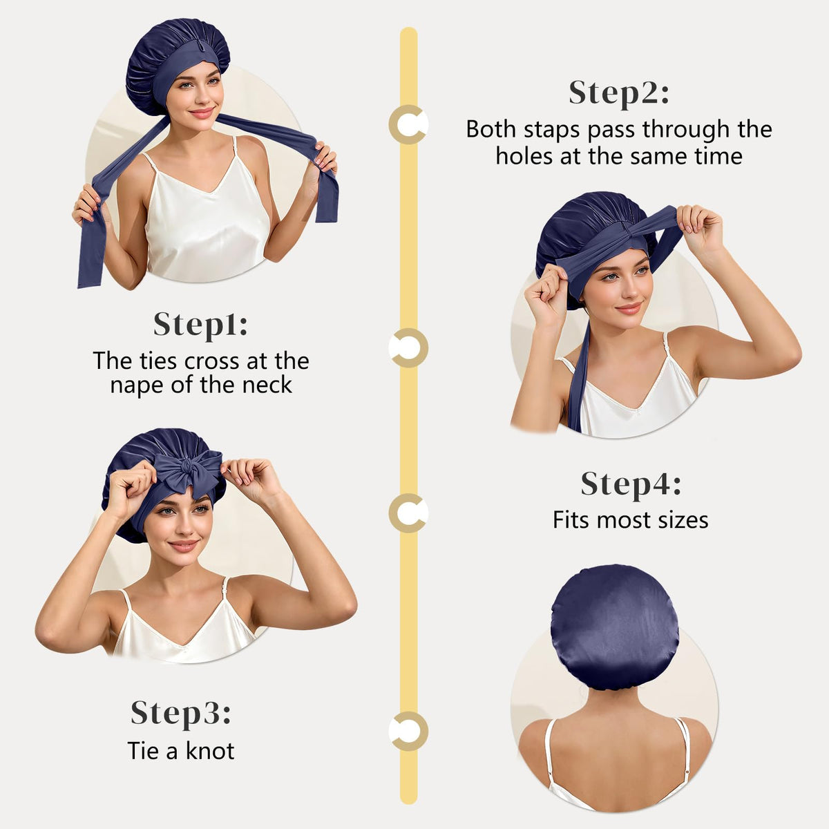 ZIMASILK bonnet held in hand showing compact size for travel convenience