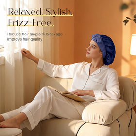 ZIMASILK long tie band detail demonstrating adjustable, pressure-free hold all night