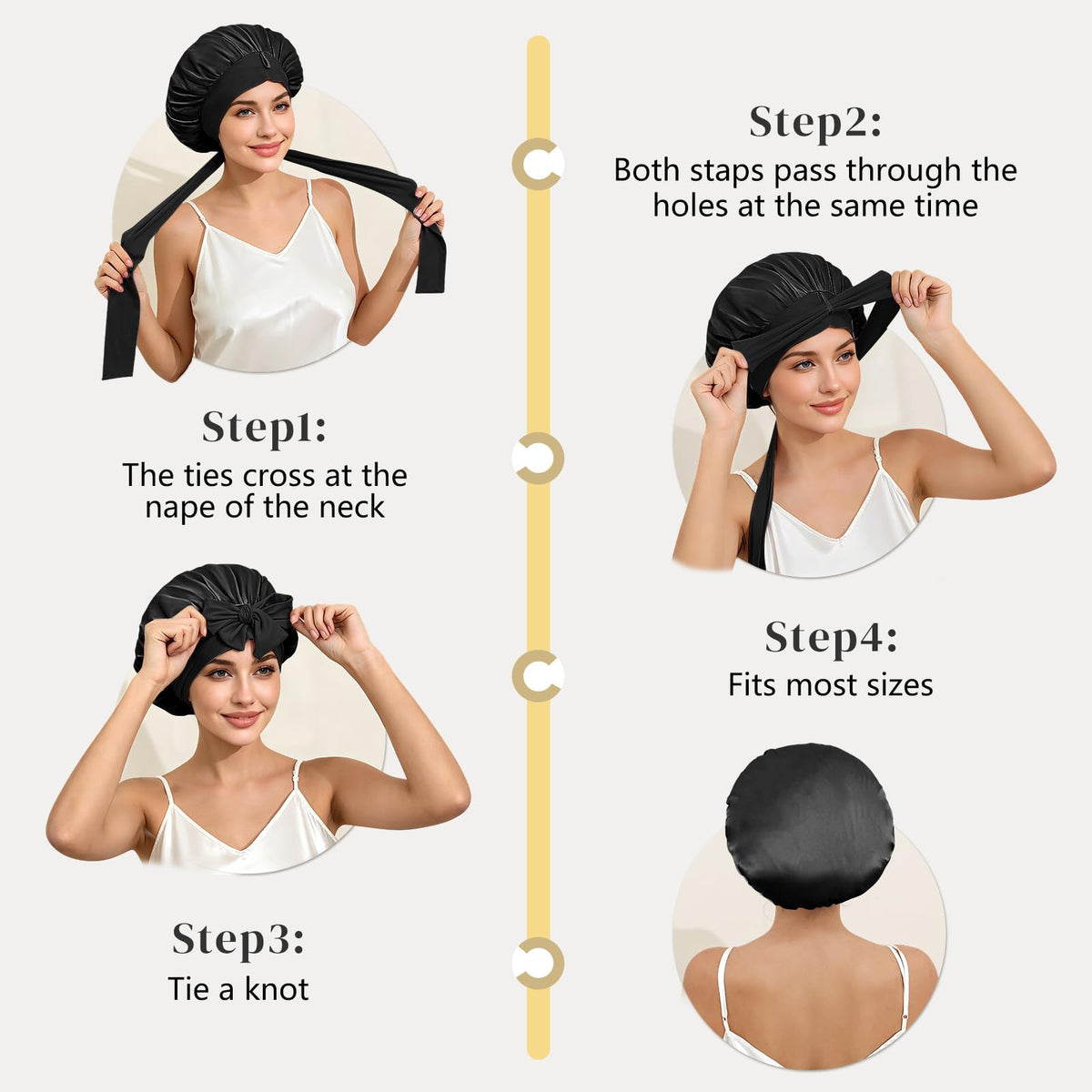 ZIMASILK bonnet holding a hair bun demonstrating style preservation benefit