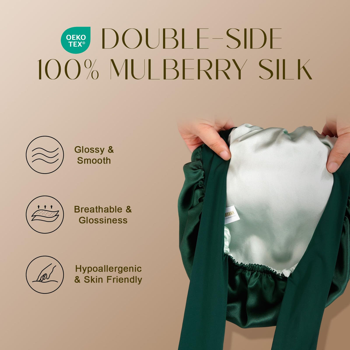 ZIMASILK silk weave close-up highlighting smooth texture and reduced friction