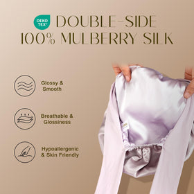 ZIMASILK close-up of double-layer silk fabric showing soft texture and durable protection