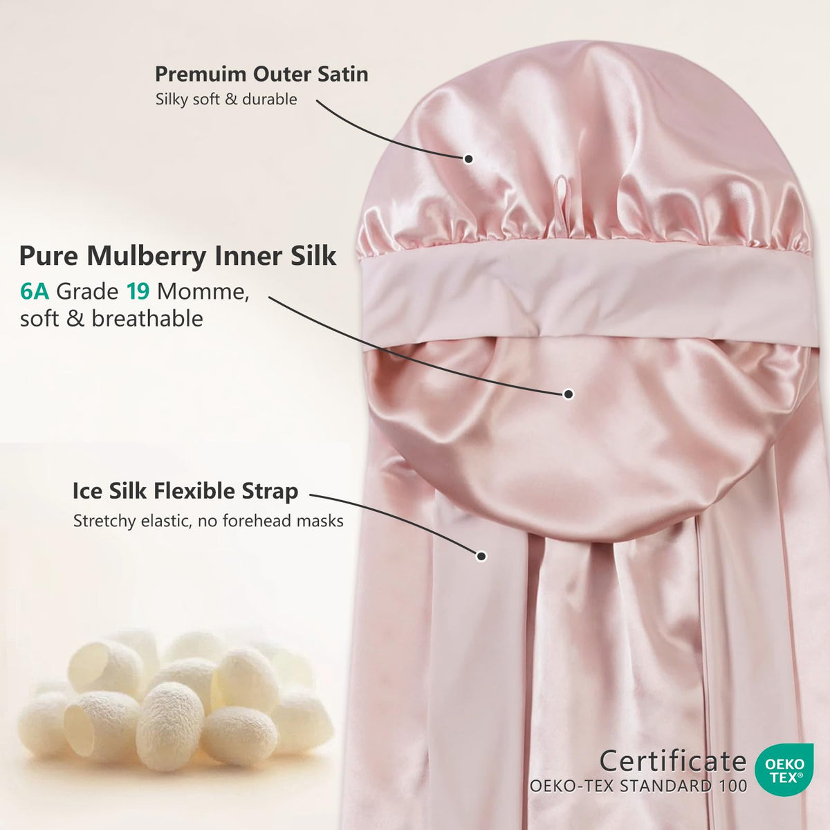 ZIMASILK close-up of double-layer mulberry silk fabric for durable softness