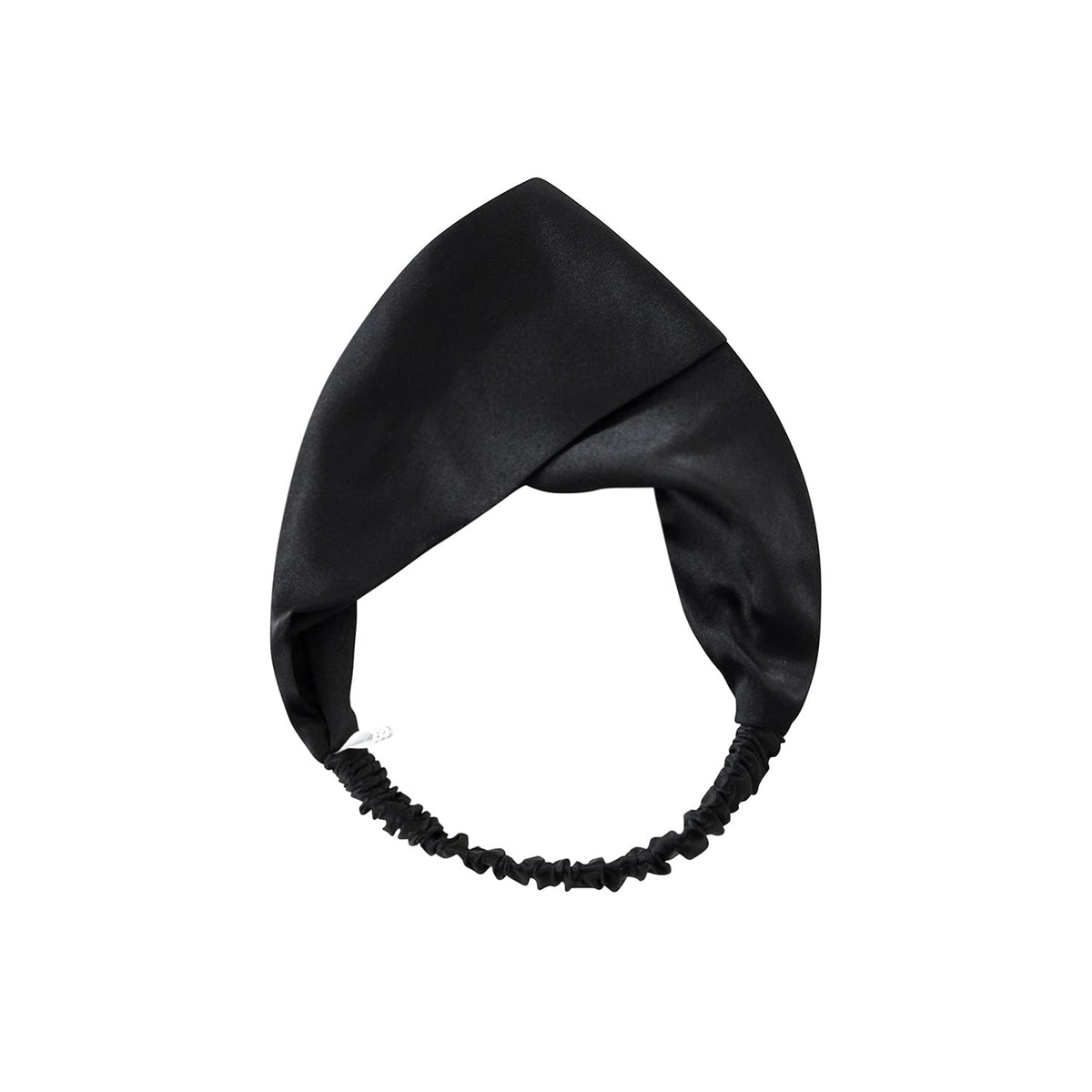 ZIMASILK front view black headband showing sleek fit and stylish look