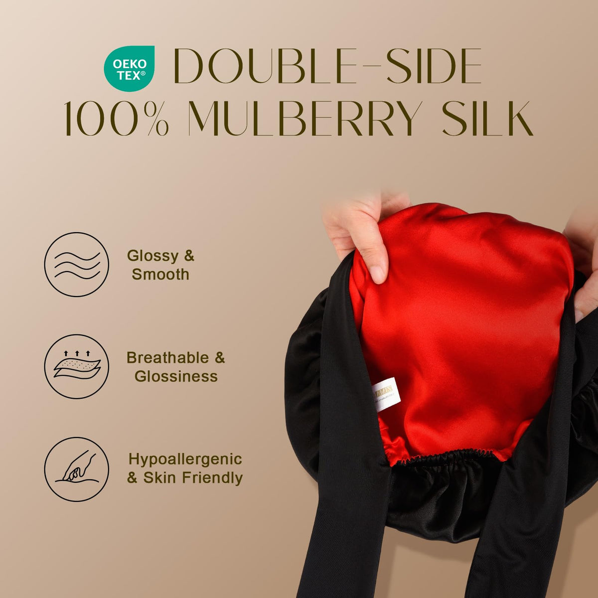 ZIMASILK silk texture close-up highlighting smooth surface for less friction