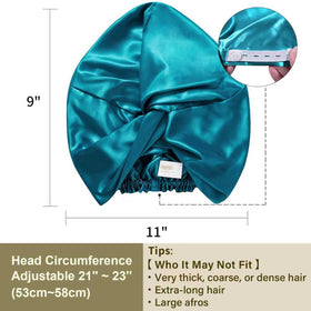 ZIMASILK size scale comparison illustrating fit for 21–23 inch heads