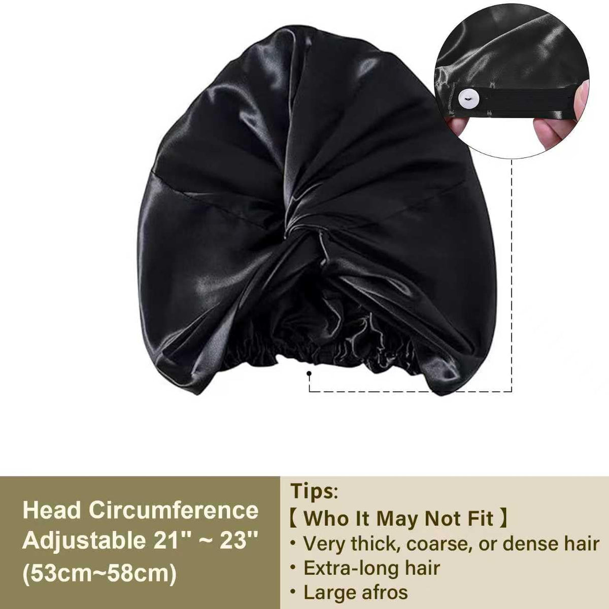 ZIMASILK bonnet worn by model demonstrating overnight coverage