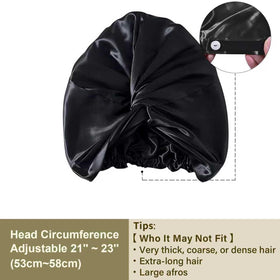ZIMASILK bonnet worn by model demonstrating overnight coverage