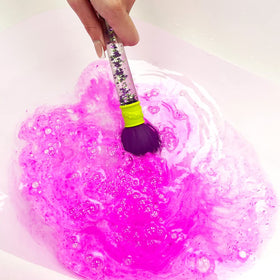 ZIMPLI close-up of bath bomb texture highlighting smooth fizzing surface for even colour release