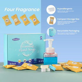 Zimwin foam pump in bathroom lifestyle image demonstrating gentle foaming benefit