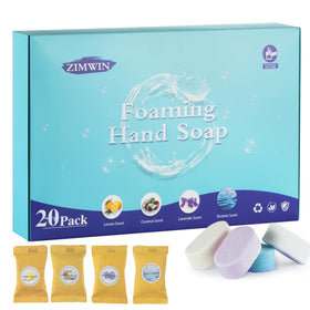 Zimwin front packaging showing 20-pack and scent variety benefits low waste