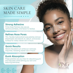 ZING SKIN CARE patch applied to nose showing discreet coverage