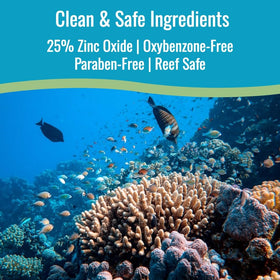 Zinka label detail showing active mineral ingredients and reef-conscious benefit