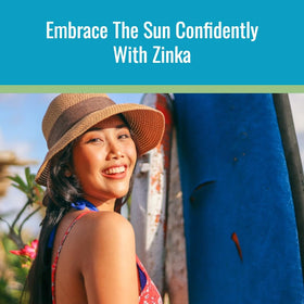 Zinka stick application on nose demonstrating precise coverage benefit