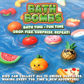 Zippytots bath bomb crumble showing interior toy and colorful dispersal
