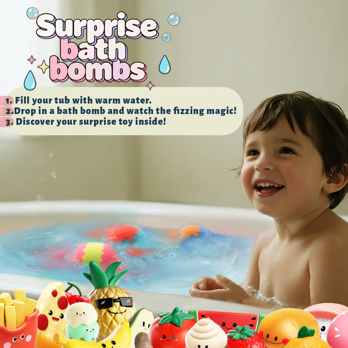 Zippytots toy reveal floating in tub demonstrating surprise and play value