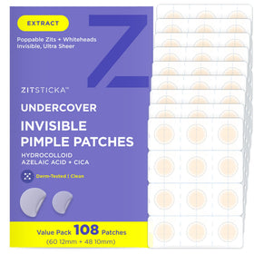 ZitSticka front packaging showing 108-count box and product branding for convenience