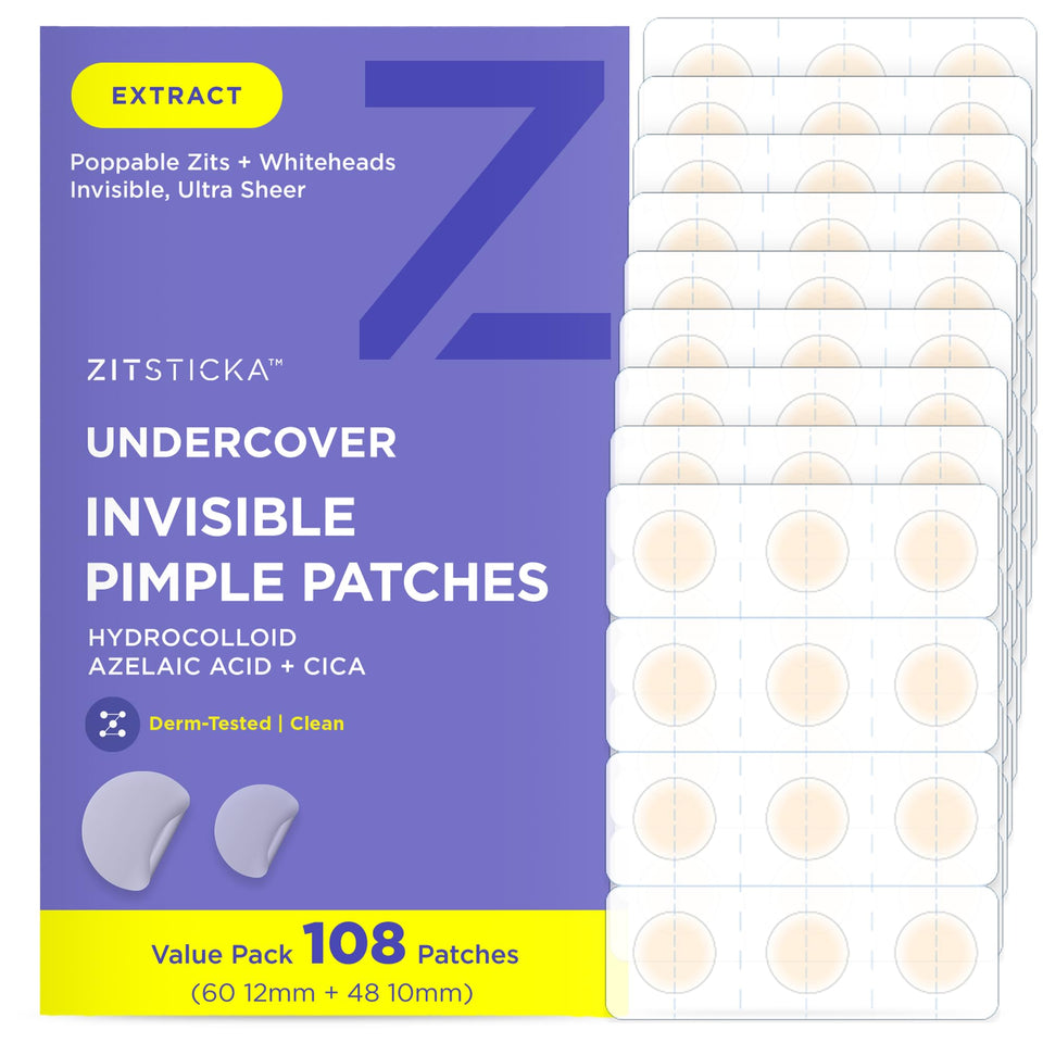 ZitSticka front packaging showing 108-count box and product branding for convenience