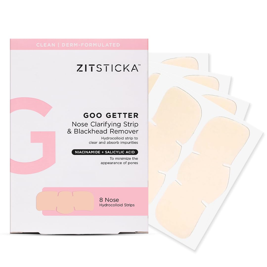 ZitSticka front packaging showing Goo Getter nose strip benefits