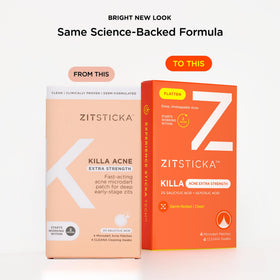 ZitSticka patch applied to cheek demonstrating discreet coverage and protective barrier