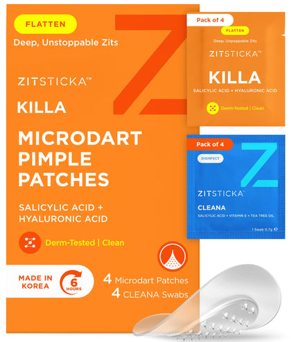 ZitSticka KILLA front packaging showing compact 4-pack for fast spot care