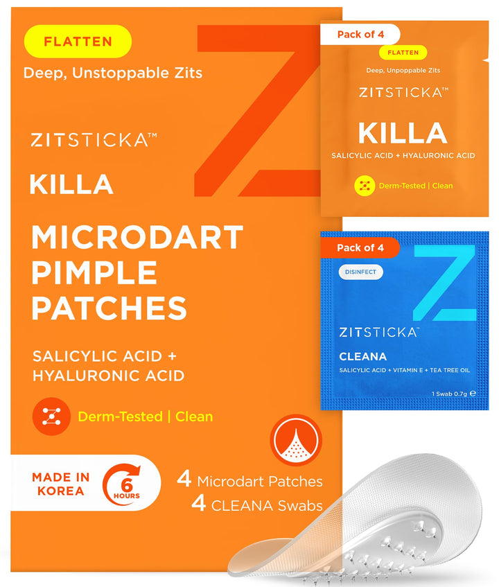 ZitSticka KILLA front packaging showing compact 4-pack for fast spot care