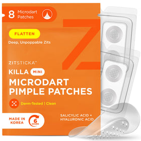 ZitSticka front packaging showing 8-count mini patches for portable spot treatment