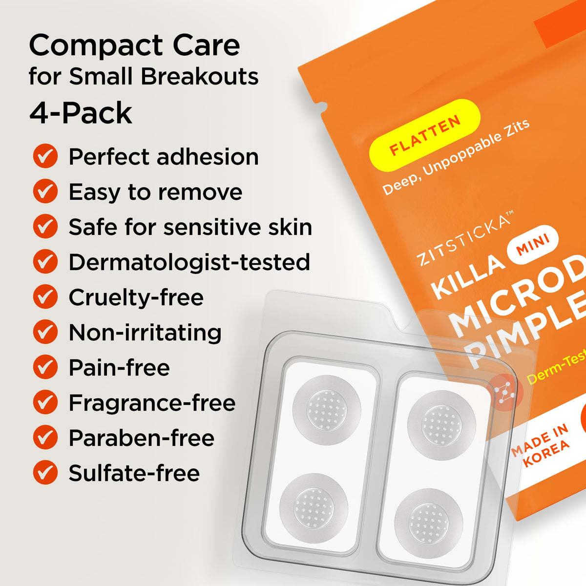 ZitSticka resealable pouch keeping mini patches fresh and convenient for travel