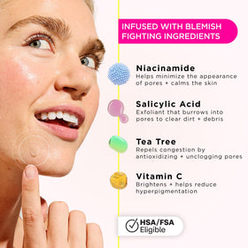 ZitSticka patch applied to cheek demonstrating discreet coverage benefit