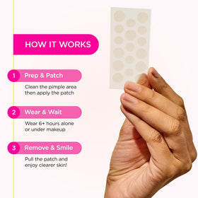 ZitSticka patches in hand for scale with convenient multi-size benefit