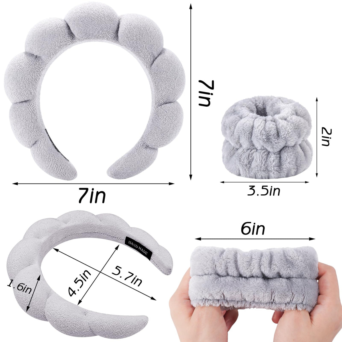 Zkptops headband in use applying face mask, enables mess-free routines