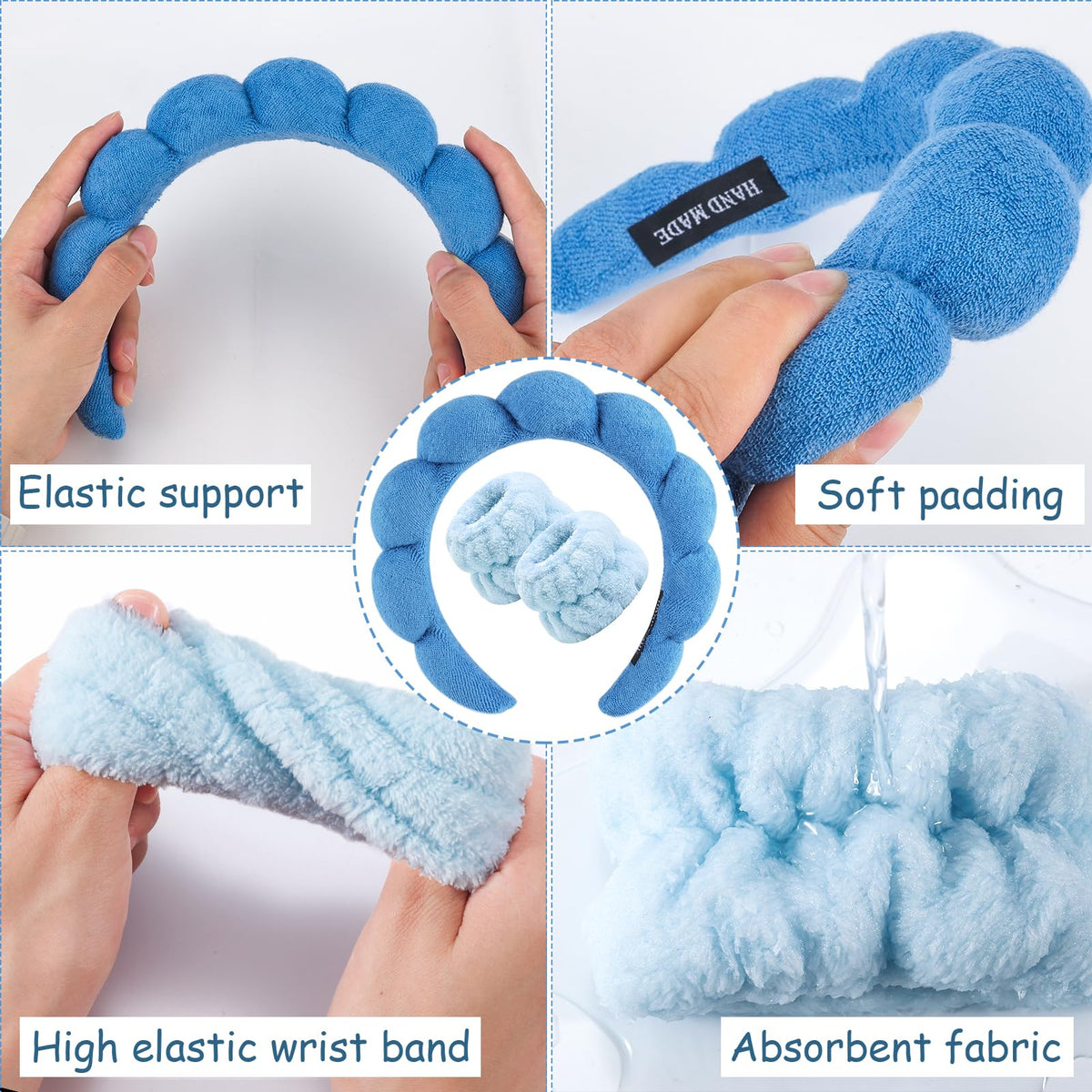 Zkptops headband in use while washing face keeps hair back and dry benefit