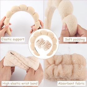 Zkptops headband worn while washing face keeps hair back for cleaner skincare