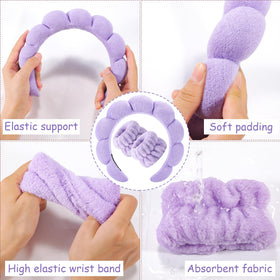 Zkptops headband worn while washing face, secures hair neatly